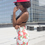Red Floral Pencil Skirt-3