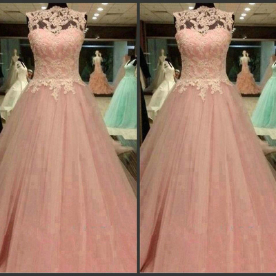 Lace prom dresses floor length pst0296