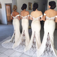 Popular bridesmaid dress, lace bridesmaid dress, long bridesmaid dress, bridesmaid dress, mermaid bridesmaid dress, ivory bridesmaid dress, PD15469 - Thumbnail 1