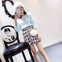 Furry Heart Shape Long Sleeve Multi-color Sweater Top - Thumbnail 4