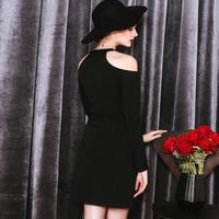 Free Shipping Sexy Hollow Heart Velet dress - Thumbnail 2