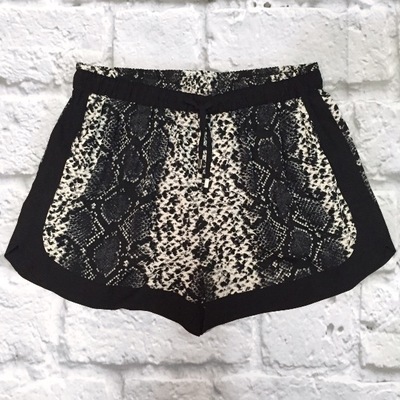 Black & white python print shorts
