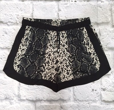 Black & White Python Print Shorts