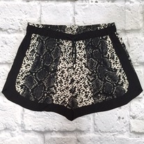 Black & White Python Print Shorts