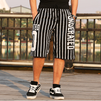 Undrtd hip hop black white striped harem loose pants