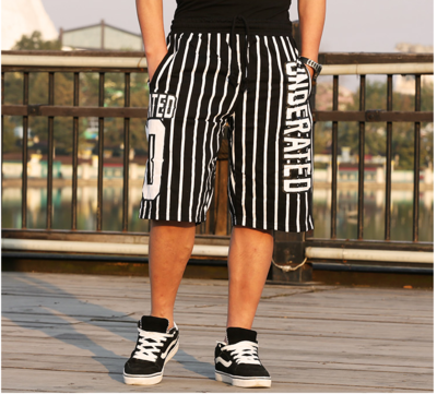 UNDRTD HIP HOP BLACK WHITE STRIPED HAREM LOOSE PANTS
