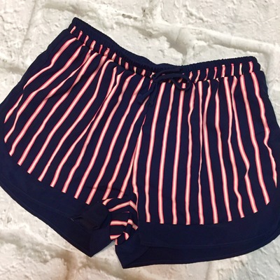 Navy striped shorts