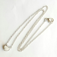 Baby Heart Necklace - Heart Charm Necklace - Pink, Blue, White heart Necklace - Silver Necklace with Heart Charm - Thumbnail 1