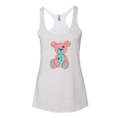 Pink recession bear women's tank top