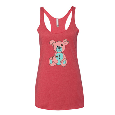 Pink recession bear women's tank top