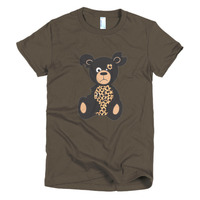 Leopard Recession Bear Short Sleeve Women's T-shirt - Thumbnail 4