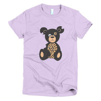 Leopard Recession Bear Short Sleeve Women's T-shirt - Thumbnail 6