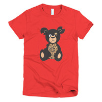 Leopard Recession Bear Short Sleeve Women's T-shirt - Thumbnail 13