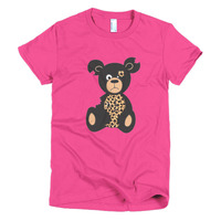 Leopard Recession Bear Short Sleeve Women's T-shirt - Thumbnail 14