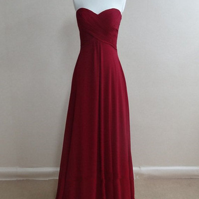  beautiful burgundy simple sweetheart prom dresses 2016,bridesmaid dresses - Thumbnail 5