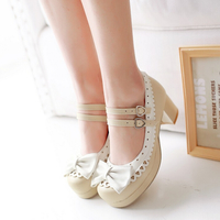 Lolita sweet bowknot princess shoes - Thumbnail 1