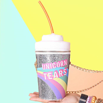 Harajuku hologram unicorn tears cup party handbag shoulder bag
