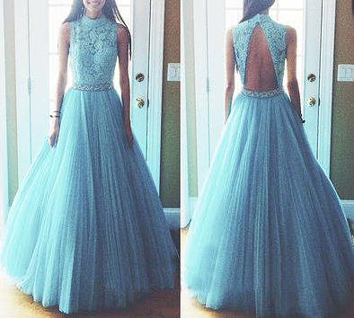 long prom dress, blue prom dress, prom dress 2016, A-line prom dress, backless prom dress, prom gown, E3139