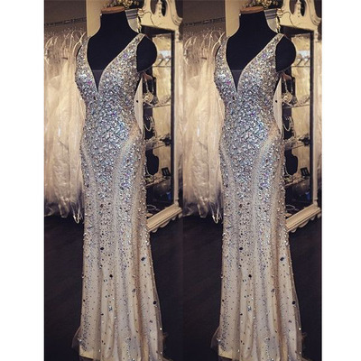 Long prom dress, champagne prom dress, prom dress 2016, prom dress with beading, charming prom dress, party dress, e3140 - Thumbnail 5