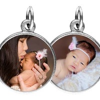 Heirloom Double Sided Round Portrait Charm - Thumbnail 1