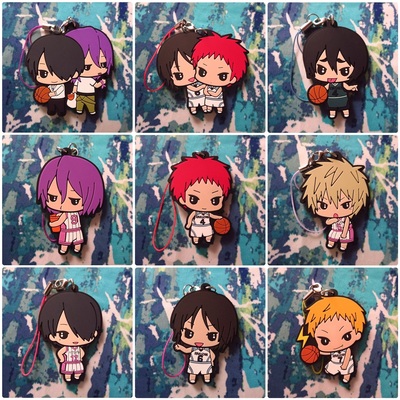 Kuroko no Basuke - Rubber Strap 3 - Akashi Seijuurou / Mibuchi Reo / Hanamiya Makoto / Murasakibara Atsushi / Himuro Tatsuya / Hayama / Fukui -