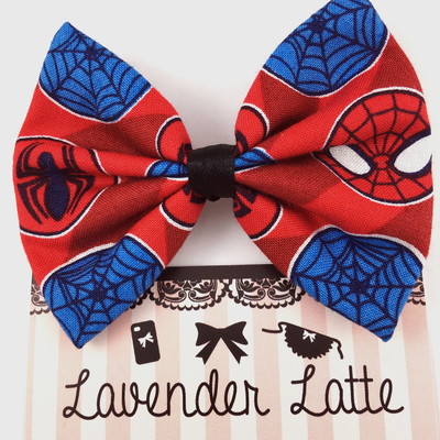 Spiderman superhero comic book handmade hair bow with clip - geeky hair accessory - Thumbnail 4