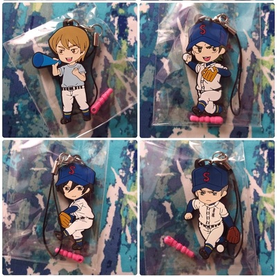 Ace of diamond - rubber strap 3 - furuya satoru / miyuki kazuya / sawamura eijun / shirasu kenjirou / kuramochi youichi / toujou hideaki / kanemaru - 