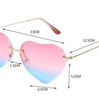 Harajuku Rainbow Heart Shape Sunglasses Gradient Sunglasses - Thumbnail 3