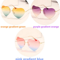 Harajuku Rainbow Heart Shape Sunglasses Gradient Sunglasses - Thumbnail 4
