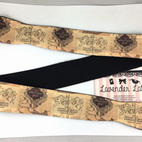 Marauders Map Handmade Reversible Head Tie Harry Potter Inspired Hair Accessory - Thumbnail 1