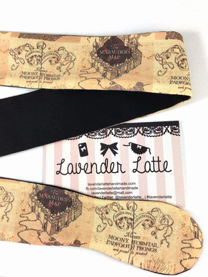 Marauders Map Handmade Reversible Head Tie Harry Potter Inspired Hair Accessory