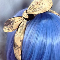 Marauders Map Handmade Reversible Head Tie Harry Potter Inspired Hair Accessory - Thumbnail 4