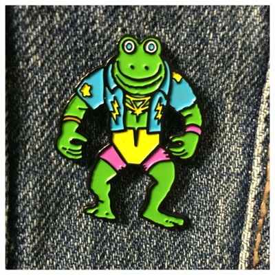 Genghis frog enamel pin 053