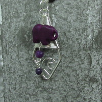 Purple elephant necklace - Thumbnail 1