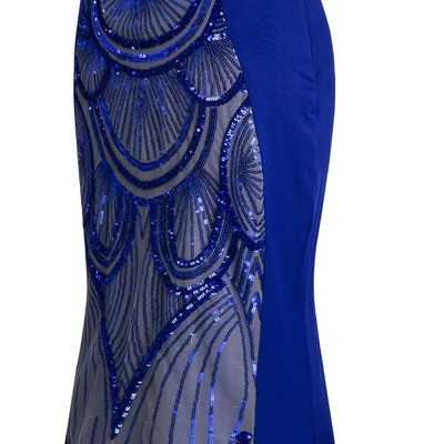 Blue sequin evening dress