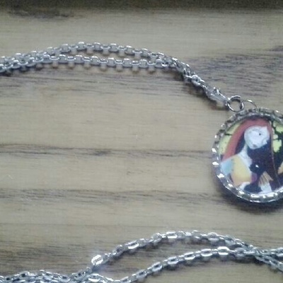 Nightmare before christmas sally bottle cap necklace