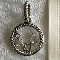 DAVID YURMAN Sterling Silver Tapestry Quartrefoil Charm/Pendant With Diamonds - Thumbnail 3