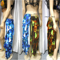 Sun and Moon Rave Bra and Belly Skirt Dance Halloween Costume Burlesque Show Girl Belly Dancer - Thumbnail 2