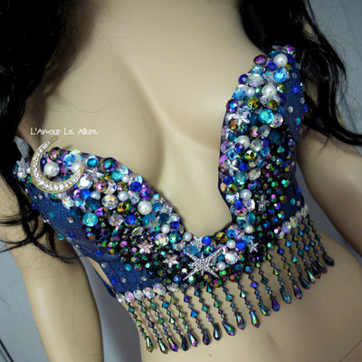 Galaxy moon plunge rave bra dance halloween costume gypsy