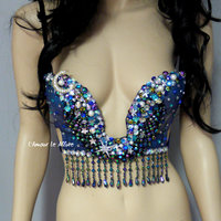 Galaxy Moon Plunge Rave Bra Dance Halloween Costume Gypsy - Thumbnail 1
