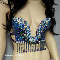 Galaxy Moon Plunge Rave Bra Dance Halloween Costume Gypsy - Thumbnail 2