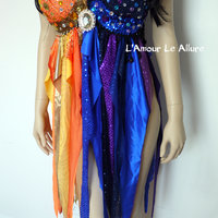 Galaxy Sun and Moon Baby Doll Rave Bra Dance Halloween Costume Dress - Thumbnail 2