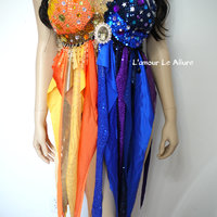 Galaxy Sun and Moon Baby Doll Rave Bra Dance Halloween Costume Dress - Thumbnail 1