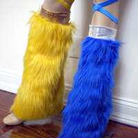 Sun and Moon Leg Warmers Fluffies Fur Dance Halloween Costume Accessories - Thumbnail 1