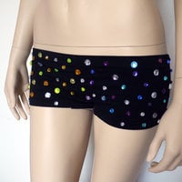 Sun and moon Rhinestone Boyshorts Booty Shorts Spandex Shorts Dance Halloween Costume - Thumbnail 2