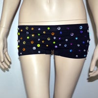 Sun and moon Rhinestone Boyshorts Booty Shorts Spandex Shorts Dance Halloween Costume - Thumbnail 3