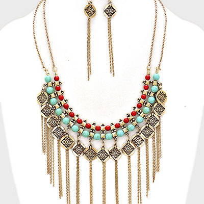 Dubai bib necklace set - Thumbnail 3