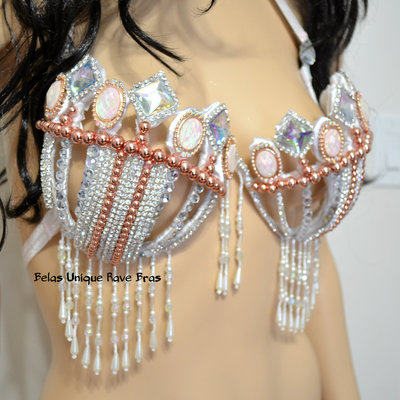Pearl princess samba cage bra cosplay dance costume rave bra halloween burlesque showgirl - Thumbnail 4