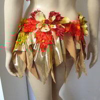 Autumn Fairy Fall Cosplay Dance Costume Rave Bra Halloween Burlesque Show Girl Photo Prop - Thumbnail 3