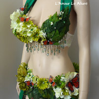 Woodland Forest Fairy Cosplay Dance Costume Rave Bra Halloween Burlesque Show Girl - Thumbnail 3